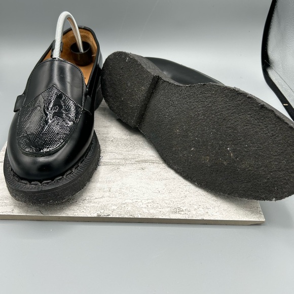 Women’s Black Leather Loafers, Size 8, Purified Brand, Eco Friendly From England - Picture 6 of 10